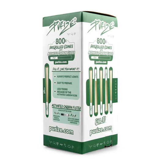PURIZE Προτυλιγμένα Κωνικά Χαρτάκια – Xtra Slim Κουτί Μαζικής Συσκευασίας (800 τμχ)